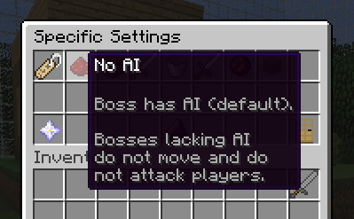 Specific Settings