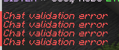 Chat validation error screenshot