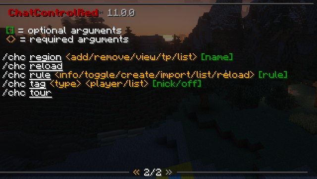 Main commands list second part