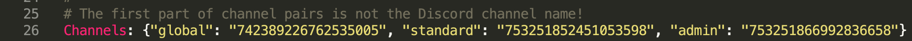 DiscordSRV channels configuration