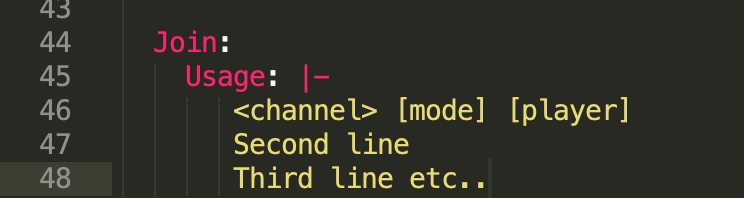 Alternative multiline syntax