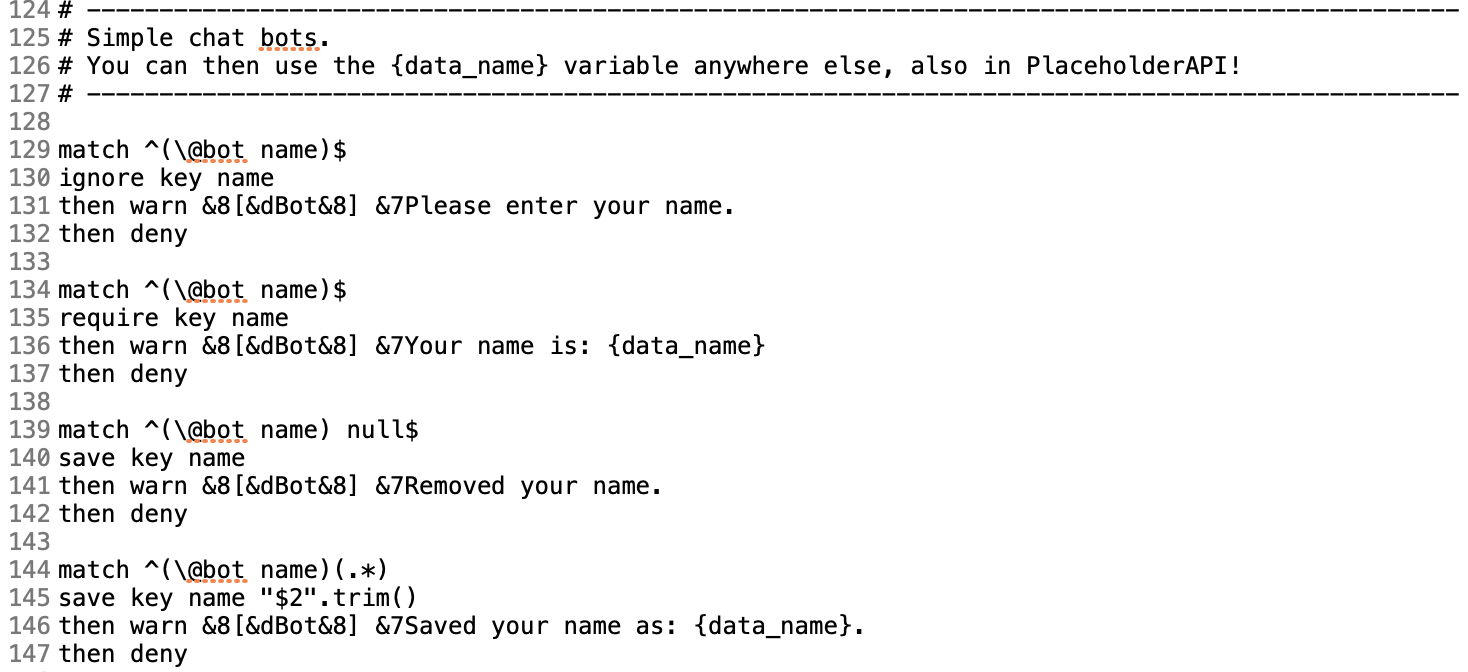 Chat bot example