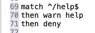 Help command rule example