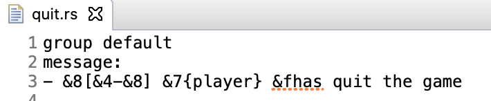 Quit message example